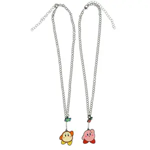 Nintendo Kirby and Bandana Waddle Dee 2-Piece Enamel Charm Necklace Set OSFA