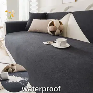 100% Waterproof Couch Covers for Dogs, Non-Slip Couch Seat Pad, Pet-Friendly Furniture Protector, Sofa Slipcovers with Elastic Straps, Soft Washable Sofa Cover for Living Room Couch, Universal Sofa Protector, Dustproof Couch Protector