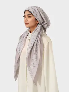 1pc Floral Print Hijab for Women, Elegant Flower Pattern, Ramadan Fashion, Convenient Jersey Hijab, Suitable for Various Occasions