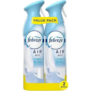 Febreze Air Mist Air Freshener Spray, Odor-Fighting Room Spray, Air Fresheners for Home and Bathroom and Kitchen, Aerosol Can, Linen & Sky Scent, 8.8oz, 2 Count