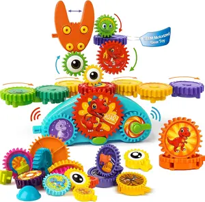 STEM Gear Toys for Toddlers 1-3 | Spinning Building Gears Toy for Kids | Interlocking Building Blocks Educational Gear Puzzle | Motorized Construction Toys for Boys Girls