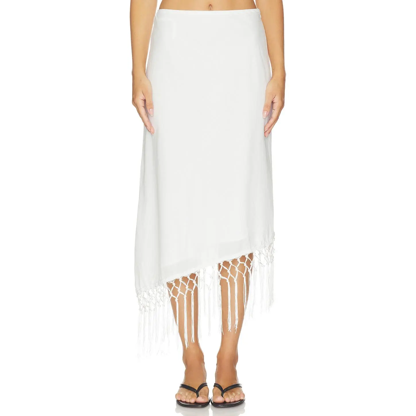 SNDYS Cascade Midi Skirt in White