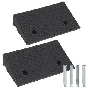 19.69" x 11.81" Heavy Duty 4" Rise Driveway Ramps Non Slip Curbside Ramps Support 7000lbs for Cars Wheelchairs Scooters Lawn Mowers Motorcycles Easy Install Portable