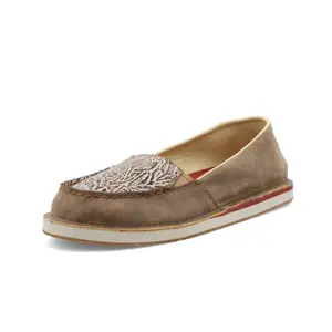 TWISTED X WOMENS SLIP ON LOAFER BOMBER & LIGHT TAUPE -WCL0019