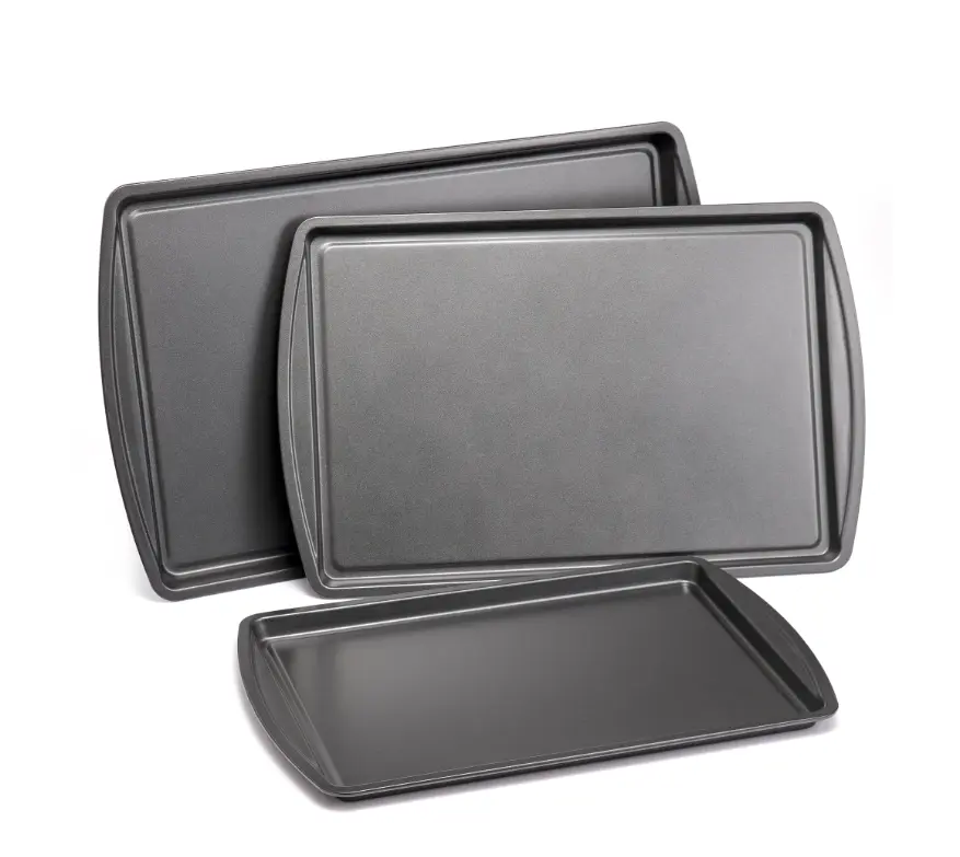 PC Nonstick Cookie Set - 11.2" x 17.2", 10.2" x 15.2", 9.2" x 13.2" - Gray - Includes 3 Nonstick Cookies