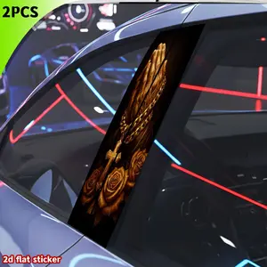 2pc Praying Hands Car B Pillar Stickers, Durable Waterproof Scratch Resistant, Easy to Apply for Sedan Suv Mpv