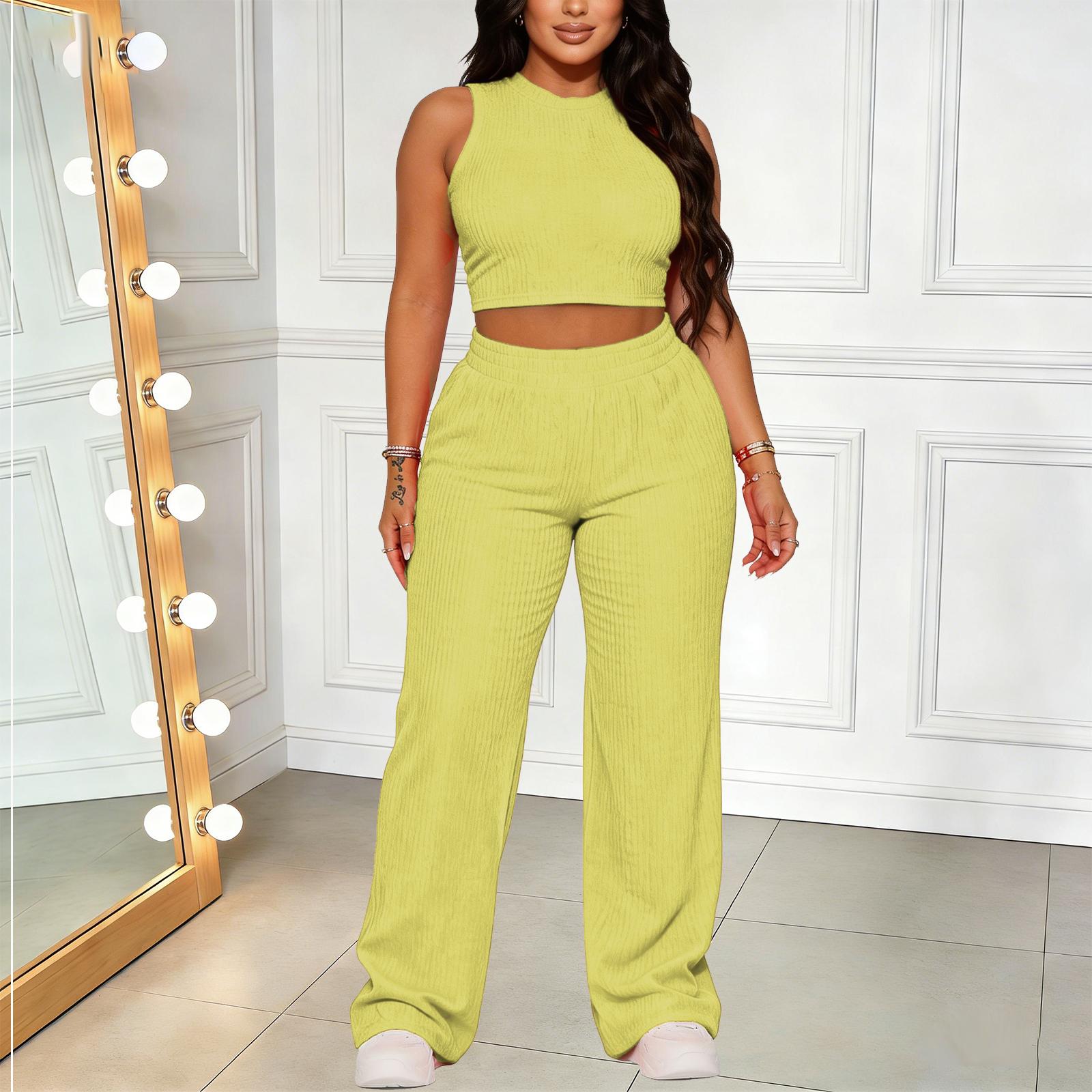 Women's Plain Pants Two-piece Set, Casual Short Sleeve Round Neck Tee & Leggings Set, Back To School Outfits, Workout Set, Gym Clothes, Lady Basic Fitness Fall Clothes for Daily Wear, Birthday Gifts, Outfit Sets for Women, 2 Piece Sets Women, Womenswear