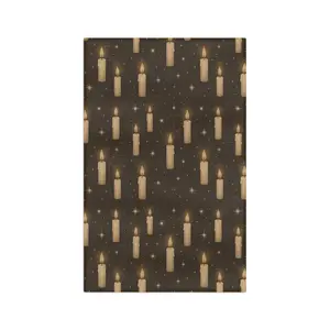 Candlelit Microfiber Tea Towel Cozy Kitchen Accessory for Holidays 85% Microfiber 15% Polyamide Quick-Drying Absorbent 16"x25" Single-Sided Candle Design - Cleaning