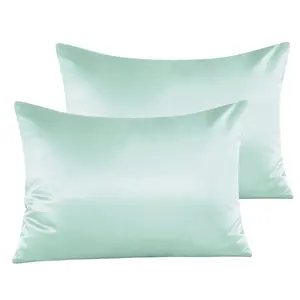 Ntbay 2 Pack Satin Toddler Pillowcases, Soft and Cool Travel Pillow Covers with Hidden Zipper Closure, 13" x 18"