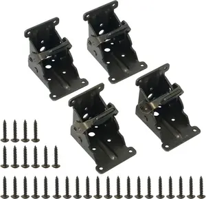 4 Pack Foldable Support Bracket Collapsible Support Frame Self-Locking Hinge Table Leg Folding Brackets Foldable Hinge Hardware with Screws