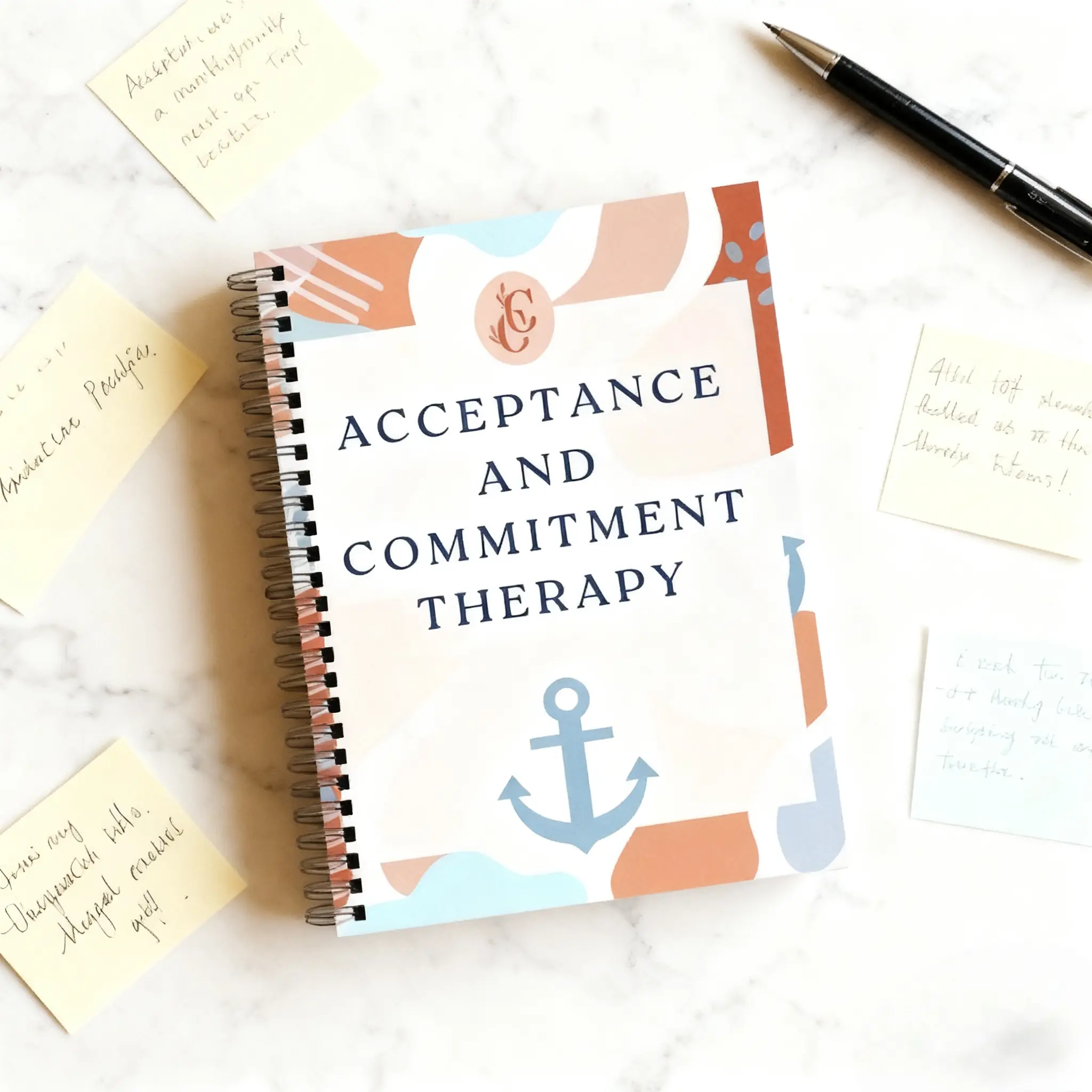 Adult Acceptance & Commitment Therapy Workbook, 50-Page Mental Health Guided Journal, Cognitive Behavioral Exercises, Resilience & Emotion Regulation Tools