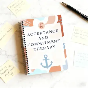 Adult Acceptance & Commitment Therapy Workbook, 50-Page Mental Health Guided Journal, Cognitive Behavioral Exercises, Resilience & Emotion Regulation Tools