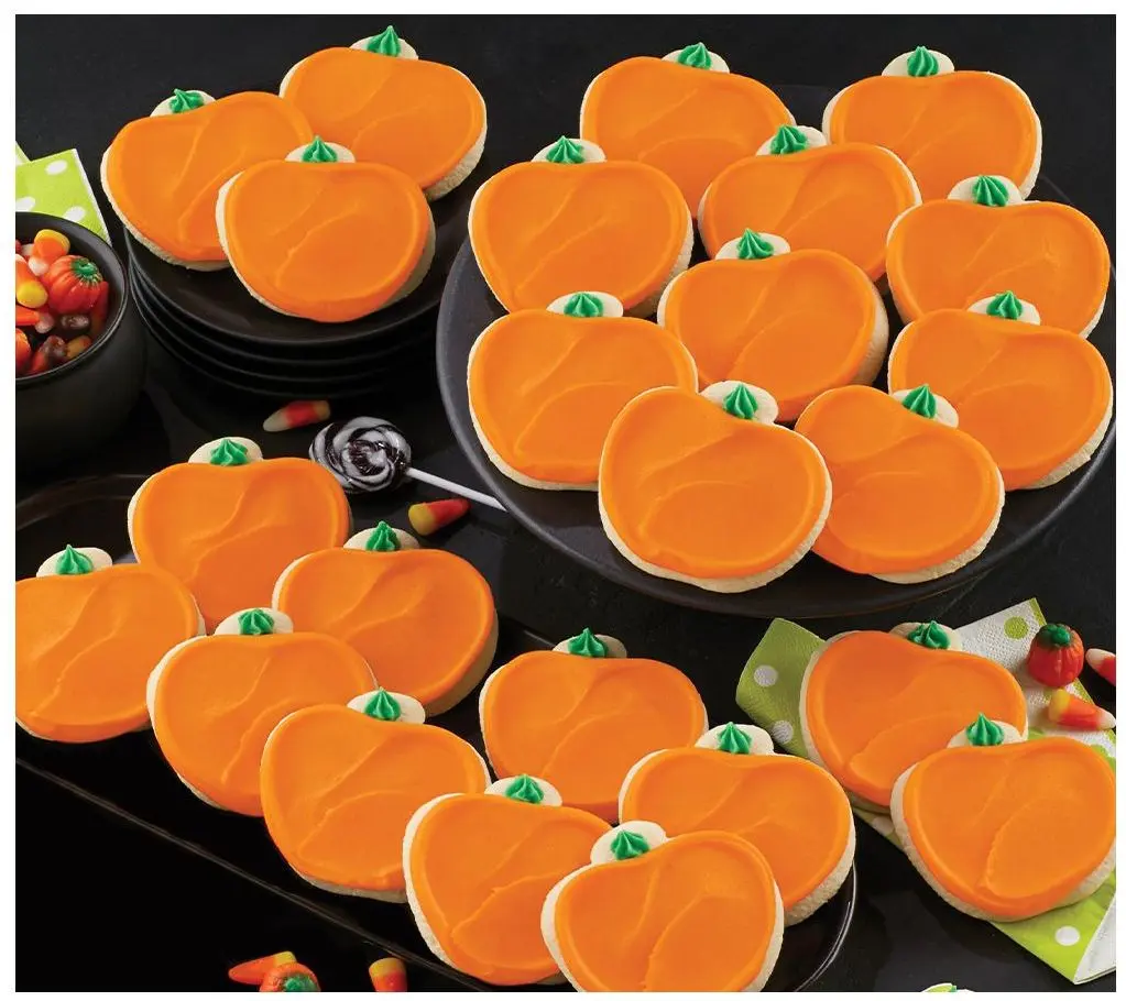 Cheryl's 24 Piece Frosted Pumpkin CutoutCookies