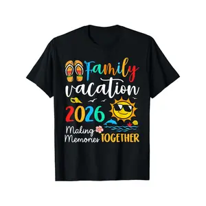 Kids Family Vacation 2026 Summer Beach Family Trips Matching 2026 T-Shirt, Pure, Fashion Trend, Breathable, Moisture Wicking, Casual Comfortable Top Streetwear Fashion Casual Summer Tee Crew Neck Short Sleeve T-Shirt Best Gift for Kids