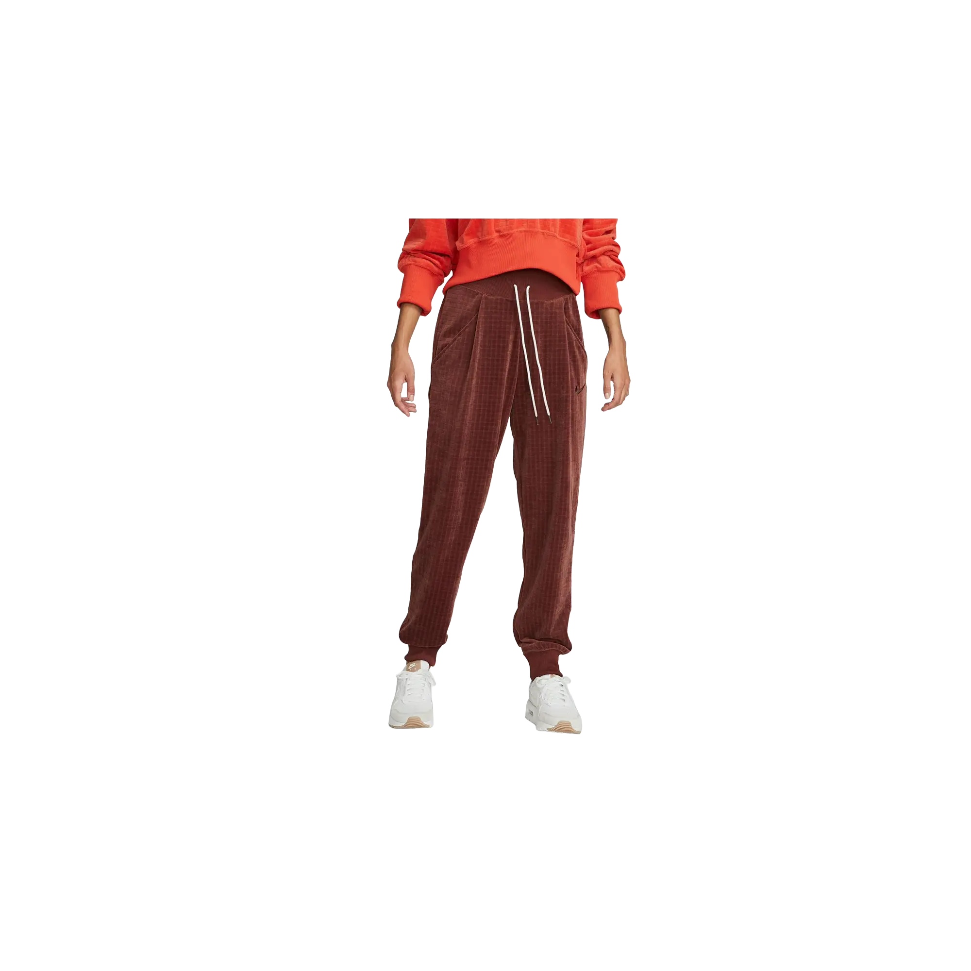 Velour High Waisted Joggers WMNS "Maroon" DV7820 231