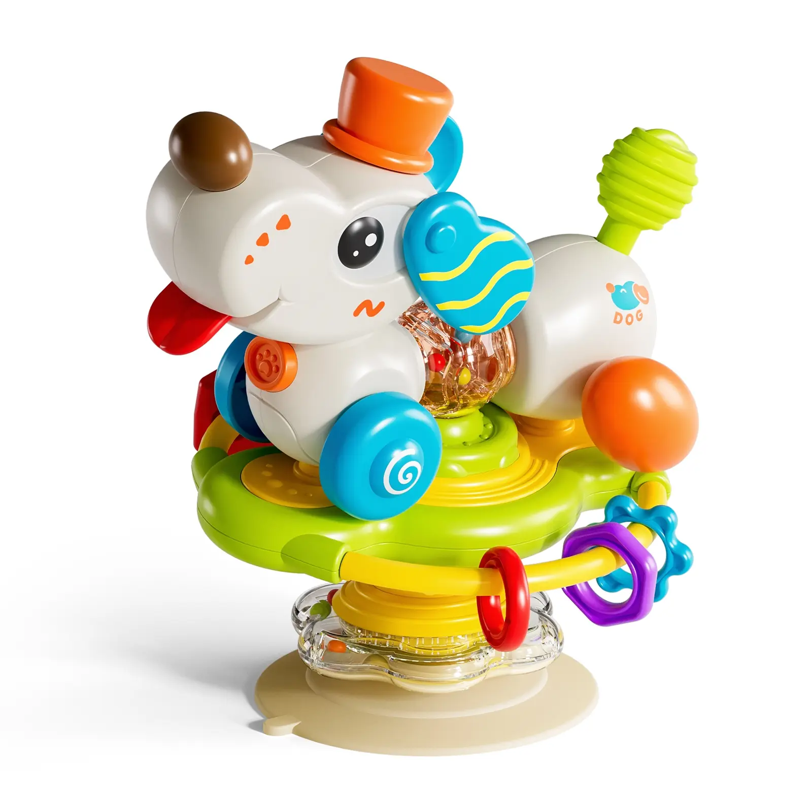 Baby Table Dog Suction Cup Rotating Toy, Multifunctional Detachable Steering Wheel, Perfect Gift for Holidays, Birthdays, Christmas