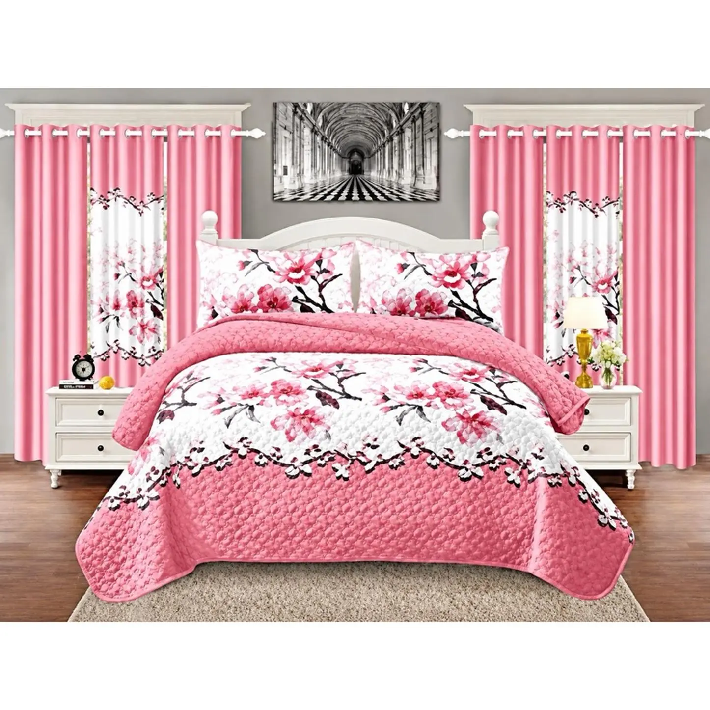 Elegant bedspread designed to bring warmth, comfort, and a cozy touch to any bedroom.