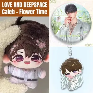 3pcs, Love and Deepspace Anime Plush Doll + Badge + Keychain, Collectible Stuffed Character Figure, Premium Soft Toy - Keychain Bag Car Charm, Desk Shelf Room Decor, Birthday Christmas Valentine Party Gift for Anime Fans Teens, Anime Collectibles