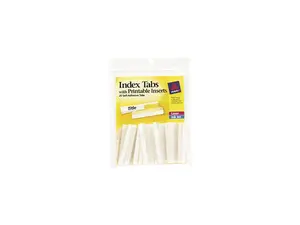 Avery 16241 Self-Adhesive Tabs with White Printable Inserts, Two Inch, Clear Tab, 25/Pack Avery 16241 Self-Adhesive Tabs with White Printable Inserts, Two Inch, Clear Tab, 25/Pack