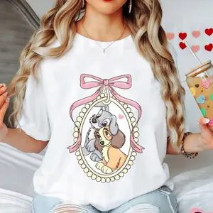 Vintage Magic Kingdom The Tramp Coquette Bow Shirt, Dog Couple Tshirt, Lady And Tramp Tee, Family Trip, Tour, Birthday Gift, Magic Kingdom trip