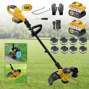 12-Inch Wireless Grass Trimmer, 20, 000 RPM Brushless Motor, 3-In-1 Cordless Weeder with Automatic Line Feed Function.Compatible with Different Spools And Battery Kits.This Lightweight Electric Weed Trimmer Edger Is Ideal for Lawns