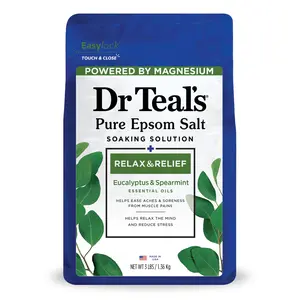 Dr Teal'S Epsom Salt Magnesium Soak, Relax & Relief with Eucalyptus & Spearmint, 3 Lbs PDC Brands