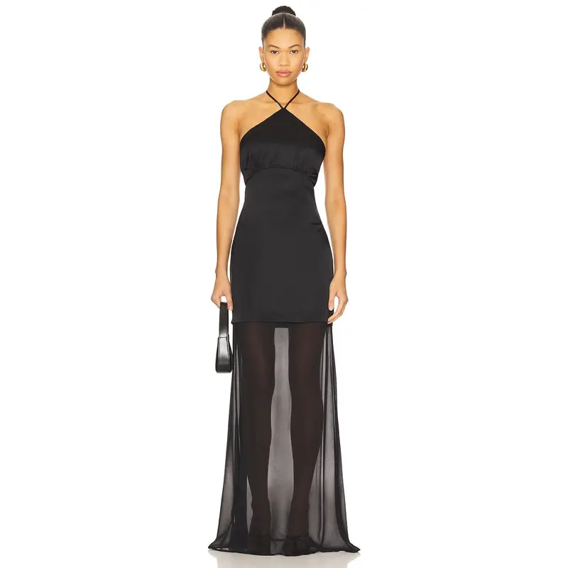 sheer long sleeve dress Long Puff-Sleeve Prom Dress with Sheer Bodice Blue / 0