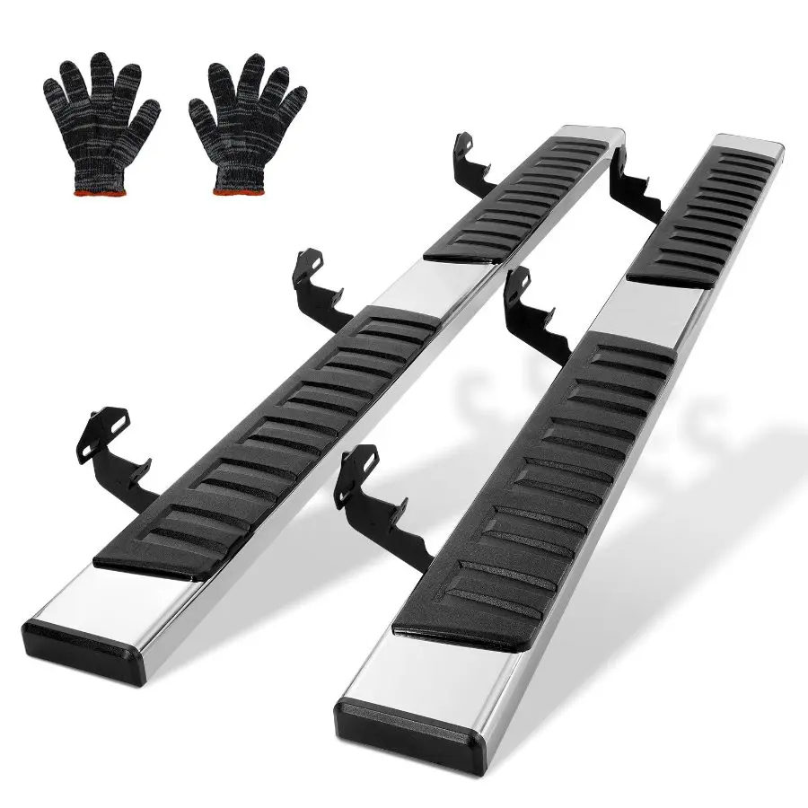 VEVOR Stainless Steel Running Boards - 6 Step Bars, 500lbs Capacity (500 lbs Load), 2 PCS for 2009-2018 Dodge Ram 1500/2010-2023 Ram 2500/3500 (2019-2023 Classic Included) Crew Cab Side Nerf Bars