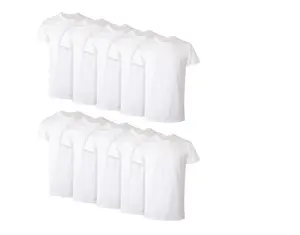 Hanes Men's Super Value Pack White Crew T-Shirt Undershirts, 10 Pack