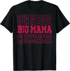 Cute Personalized Big-Mama Birthday Matching Family Casual Graphic Print Cotton T-Shirt