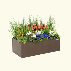 Modern 27" x 53" Metal Raised Garden Bed - 17" Tall Elevated Planting Boxes for Gardening
