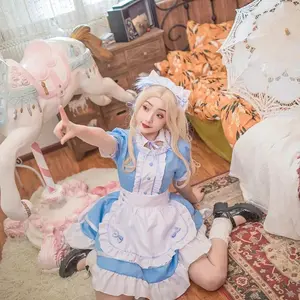 Green Cute Lolita Maid Costumes Girls Women Lovely Maid Cosplay Costume Animation Show Japanese Outfit Plus Size Dress Clothes