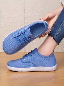 Women's Breathable Mesh Casual Shoes, New Versatile Laced-Up Sneakers, Soft Sole Non-Slip Comfortable Mom Shoes, Sports Walking Shoes