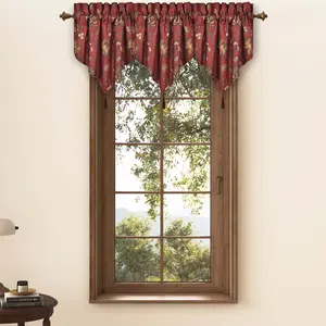 Bari Red Ascot Window Valance
