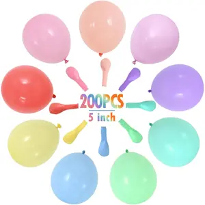200 count 5 Inch Pastel Balloons, Assorted Colors Small Party Balloons, Spring Rainbow Macaron Colors, Latex Balloons for Balloon Garland Arch, Birthday Wedding Party Decorations