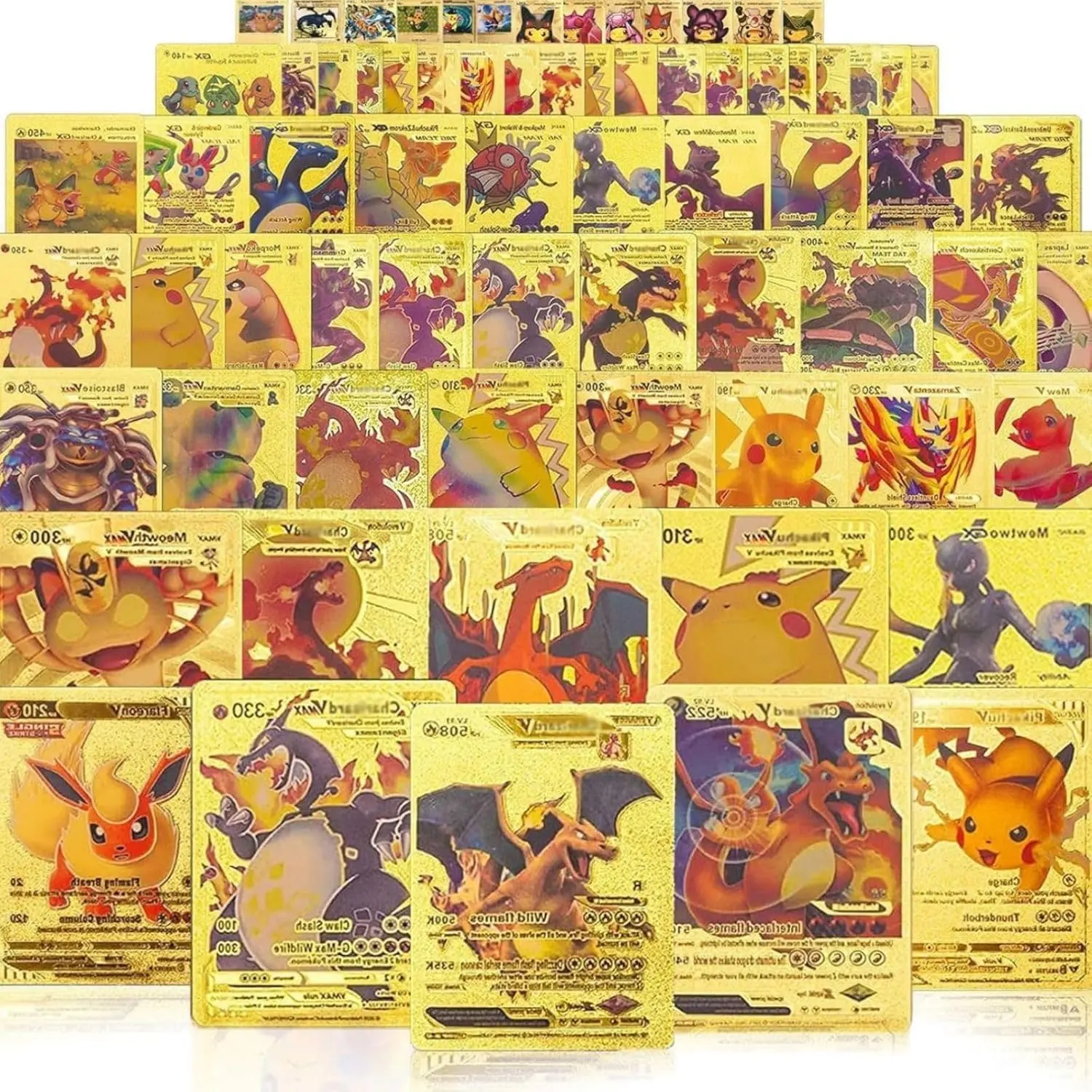 55 Card Assorted Rare Golden Cards Deck Box Gold Foil Card for Fans/Collectors Gifts (Assorted Lot with No Duplicates)