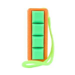 Picky Party Clicky Orange and green Cylinder Keychain Textured Base you customize Tactile Switch