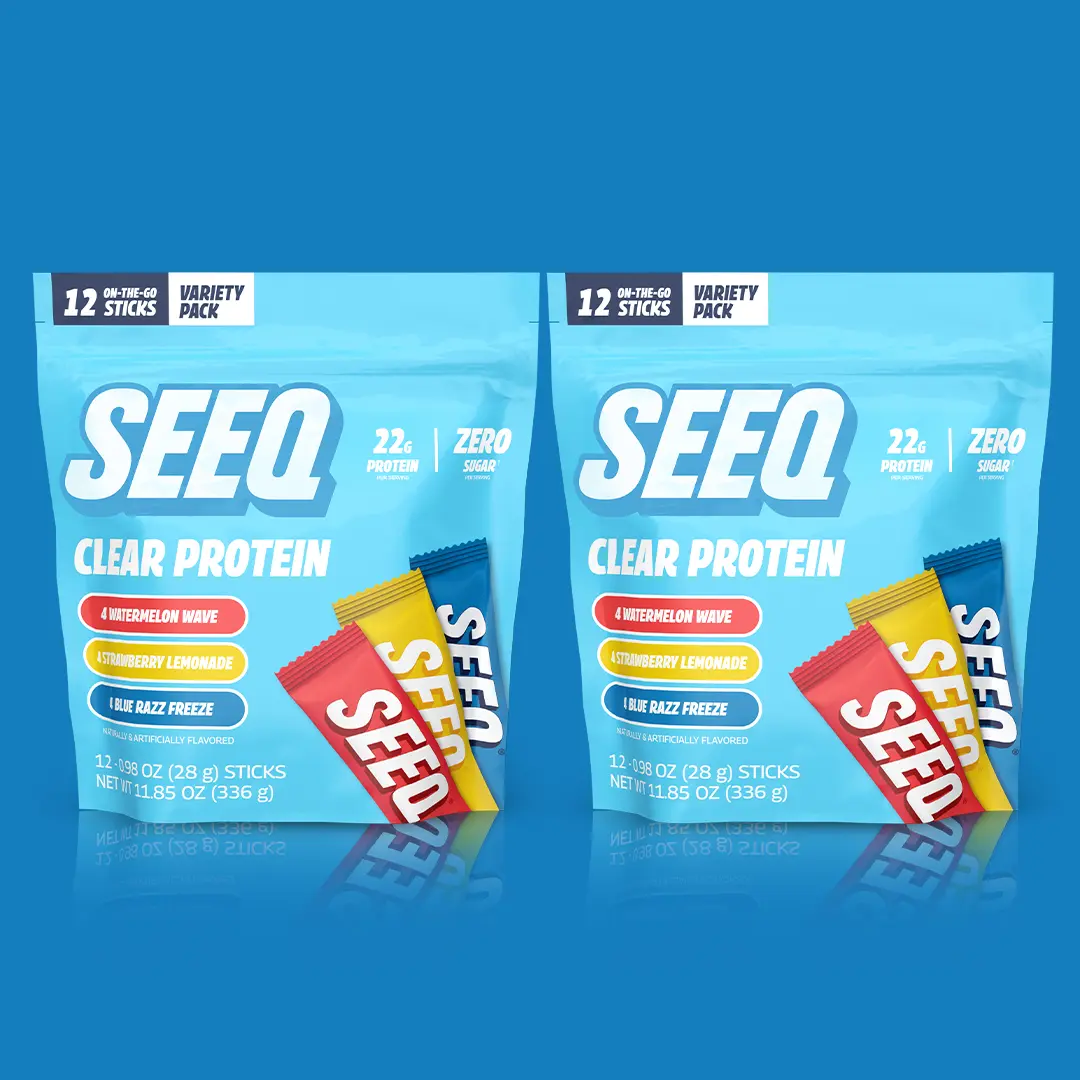 SEEQ Trial Bundle 2-count - Clear Protein Powder - 22g Whey Isolate Per Serving - Zero Sugar & 0 Lactose - Post Workout Fitness Nutrition - On-The-Go Sticks,summerwins