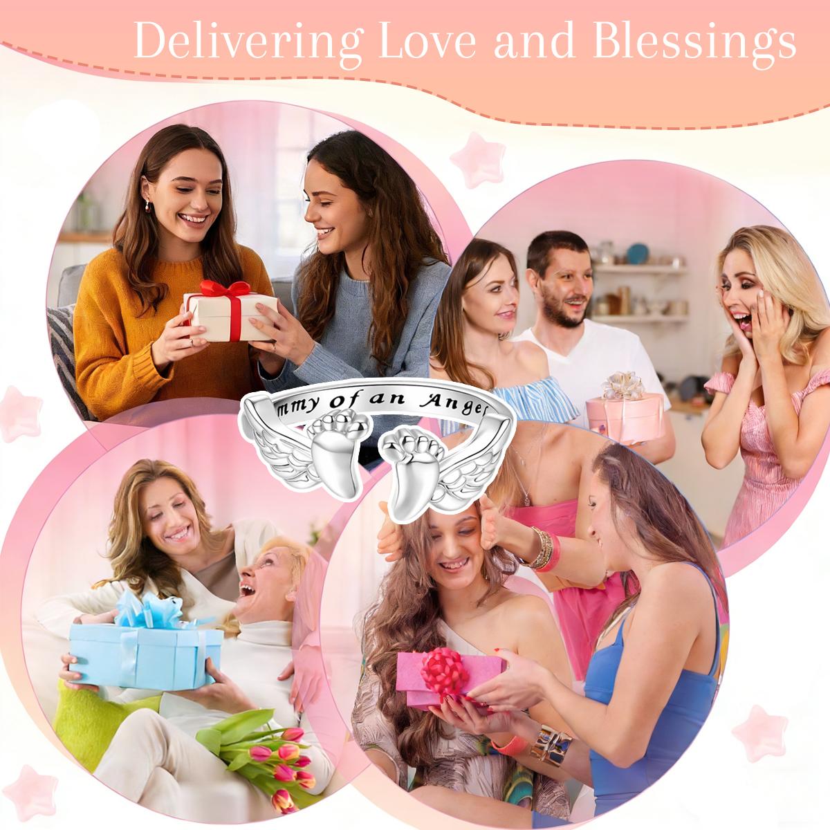 Miscarriage Ring Loss of Pregnancy 925 Sterling Silver Mommy of an Angel Ring, Fashion Statement Accessory Daily Wear for ring, Sympathy Gift for Women Mom