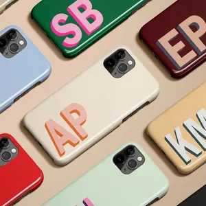 Monogram Initials Case for iPhone 16 15 14 13 12 11 X Xs Max Xr Pro Plus Magsafe Samsung Galaxy S24 S23 S22 S21 S20 Note Ultra Pixel 6 7 8 9