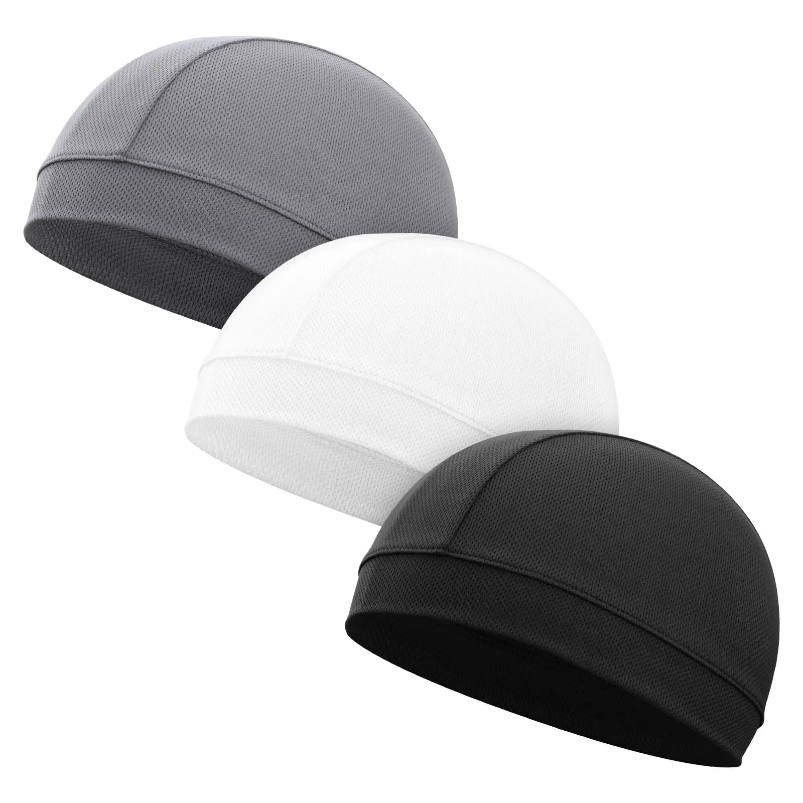 3-Piece Polyester Street Fashion Skull Cap - Multifunctional Helmet Liner, Sleep Hat for Men & Women - Back to School Cycling Accessory, Holiday Gift, Polyester Caps, Street Fashion Cap