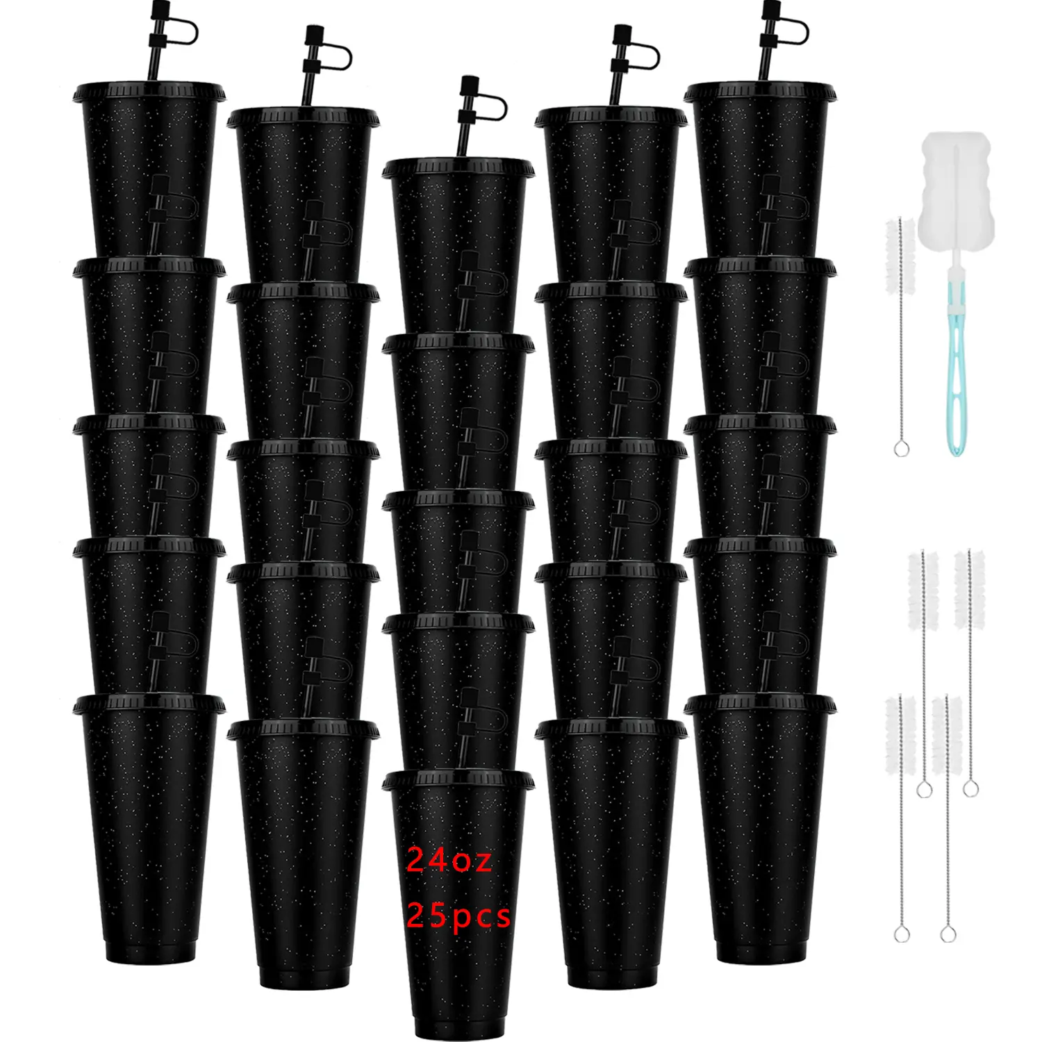 25-Pack Glitter Black