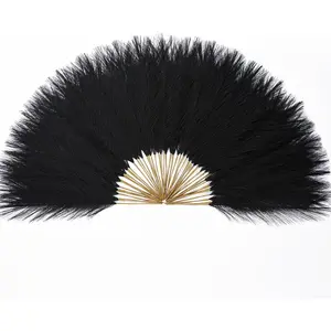 60 count Black Pampas Grass Decor, 17.7'' Faux Pampas Grass,  Short Artificial Pompous Grass for Gothic Room Decoration, Wedding, Party, Halloween and  Decor