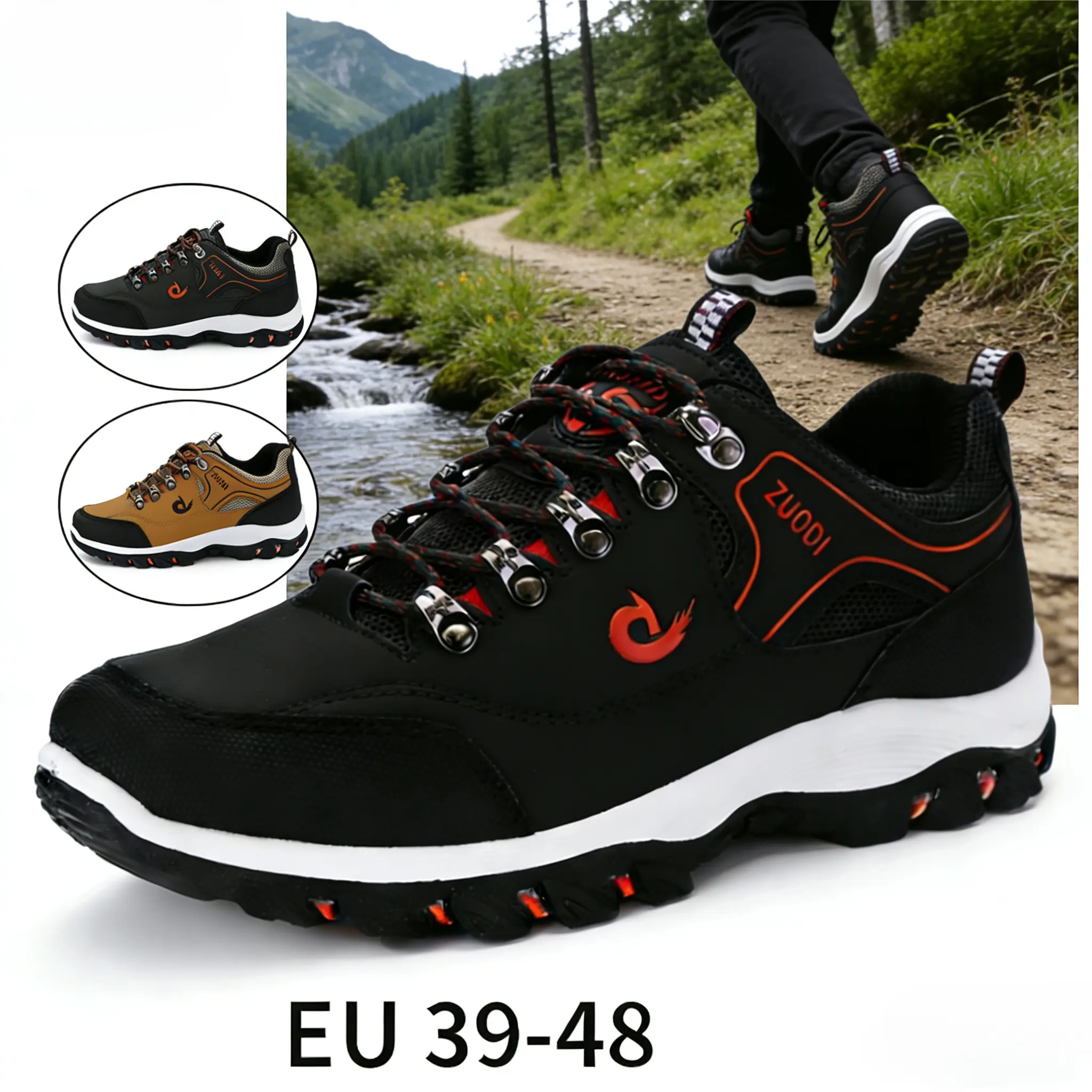 Men's 2026 Non-Slip Lightweight Waterproof Hiking Shoes - Sports Athletic Shoes, Comfortable Casual Trainers for Mountain Climbing, Trekking, Walking, Walking Shoe