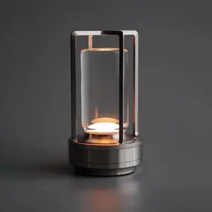 Rechargeable LED Crystal Lantern Lamp, Touch Dimmable Battery Powered Night Light for Bedroom Dining Room Coffee Shop Ambiance, Adjustable Lighting, Ambient Night Lights, USB Powered Lamp