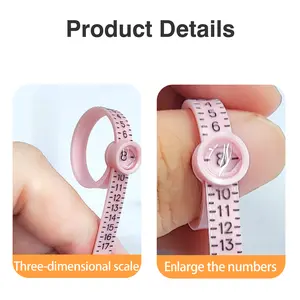 2 Counts Ring Sizer 1-17 Measuring Tool with Magnified Glass, Reusable Finger Size Gauge Jewelry Sizing Tool USA Rings Size