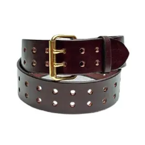 2" WIDE DUAL PRONG DOUBLE HOLE BELT - Heavy Duty Amish Handmade USA