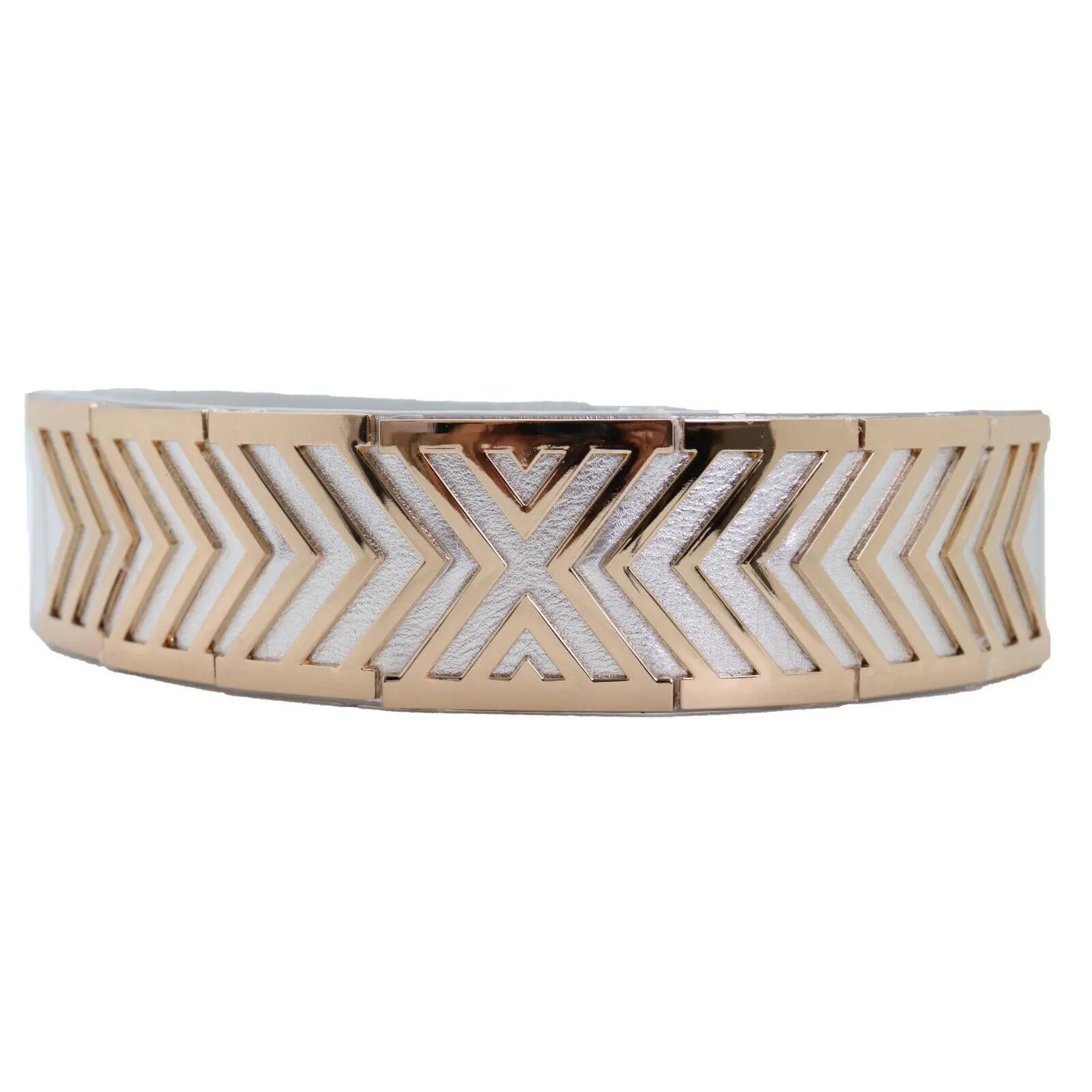 Women Kimono Style Fashion Wide Tie Wrap Belt High Waist Gold Metal Chain XS S M