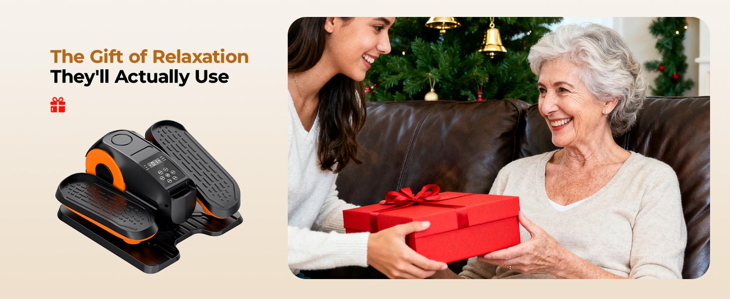 Under Desk Elliptical Machine, Leg Exerciser While Sitting for Seniors with Remote Control & 12-Speeds，Quiet Portable Electric Seated Pedal Exerciser Machine for Home Office