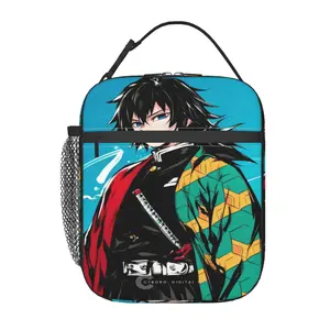 Durable Demon Slayer Insulated Lunch Bag, Demon Slayer costume Reusable Cooler Lunch Box and Demon Slayer merch Portable Leakproof Thermal Bag. Suitable for Girls, Boys and Travel Use